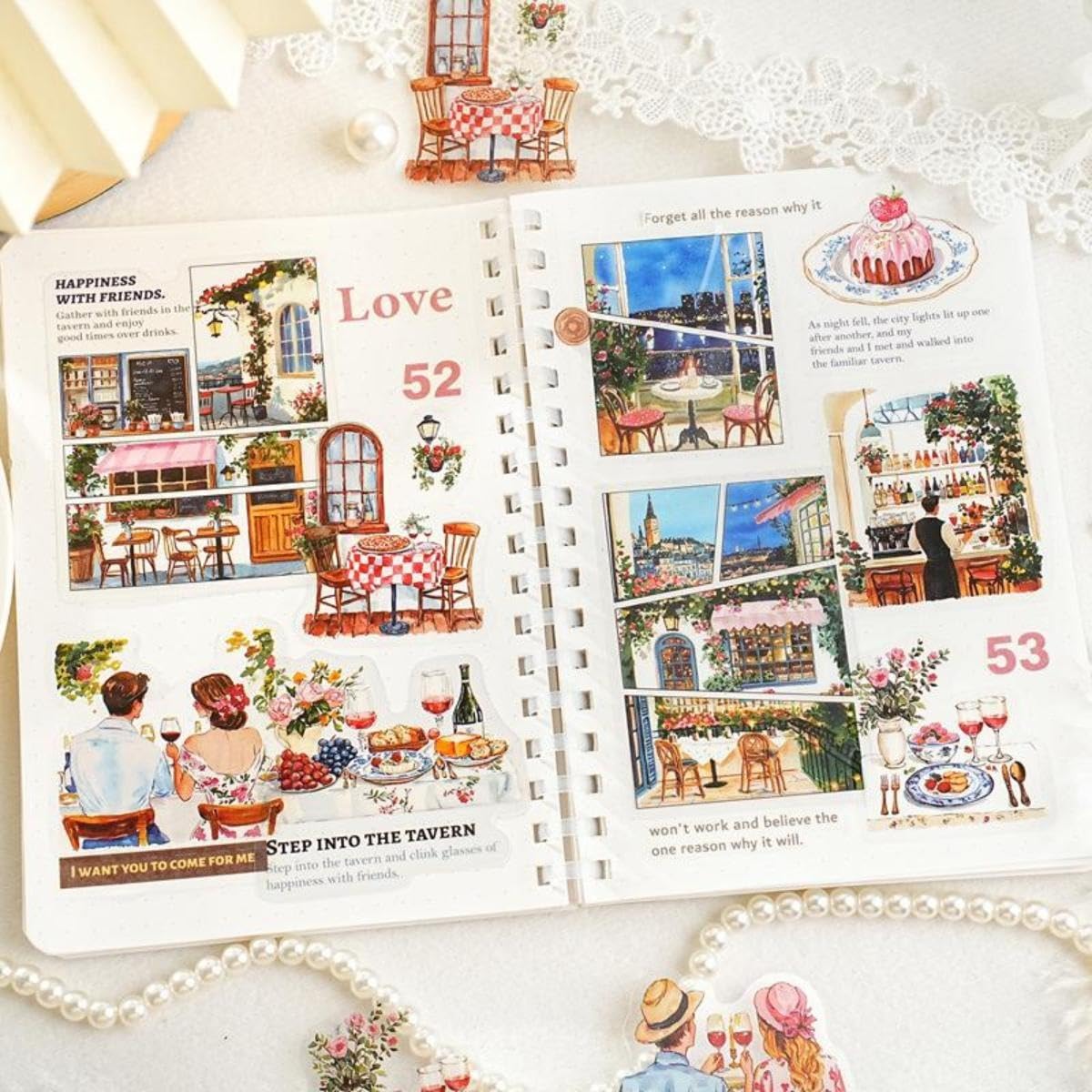 スクラップブッキング　爽やかペーパー Amazon.com: Vintage Japanese Sticker Book for Adults – 990+